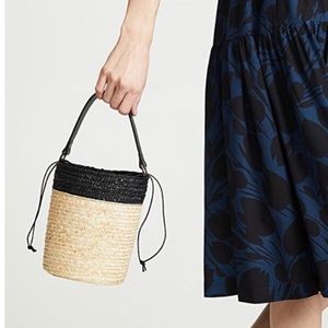 Caterina Bernini straw bucket bag
